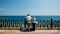 Tourists overlooking the pristine Costa Daurada at Tarragon`s Mediterranean Balcony