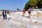 Tourists at Pamukkale cotton castle, Denizli, Turkey