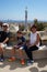 Tourists at the Park Guell Overlook