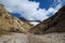 Tourists pass through this gorge on the glacier when climbing the Mutnovsky volcano