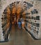 Tourists pass through unique tunnel to access the Cologne Cathedral spires.