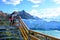 Tourists in the Perito Moreno glacier in El Calafate, Argentina