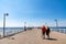 Tourists on the pier in Jastarnia Poland