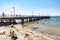 Tourists on the pier in Jastarnia Poland