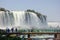 tourists on platform in waters of Iguacu river, at Iguacu falls, Brazil