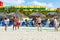 Tourists playing volleyball at Barcelo Solymar Hotel in Varadero