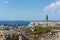 Tourists at the Pointe de Pen-Hir in summer, a cape on Crozon peninsula in FinistÃ¨re, Brittany France