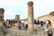 Tourists in Pompei, Tempio di Venere, Italy