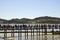 Tourists queuing on the wooden bridge to get inside the Belem Tower