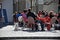 Tourists relaxing in the center of Salzburg