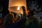 Tourists release floating lanterns in Chiang Mai, Thailand