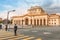 Tourists and residents of the city of Yerevan walk along the central square of the Republic near