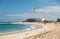 Tourists rest on Corralejo Beach on Fuerteventura