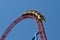 Tourists ride on Superman Escape in Movie World Gold Coast Queensland Australia