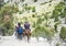 Tourists riding on horses back from Fairy Meadows grassland