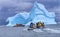 Tourists Rubber Boats Iceberg Charlotte Harbor Antarctica