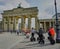 Tourists on Segway vehicles outside Brandenburg Gate in Berlin, Germany