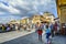 Tourists shop along the famous Ponte Vecchio bridge in Florence ITaly