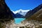 Tourists on the shore of Laguna Paron, Peru