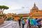 Tourists sightseeing on Capitoline hill street Rome city Italy