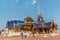 Tourists sightseeing at The Grand Blue temple or Wat Ban Den