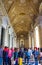 Tourists sightseeing St. Peter`s Basilica narthex Vatican