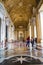 Tourists sightseeing St. Peter`s Basilica narthex Vatican