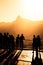 Tourists silhouettes on a Pao do Asucar