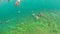 Tourists snorkeling in the lagoon, Philippines, El Nido.