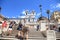 Tourists on the Spanish Steps in Piazza di Spagna, Rome, Italy