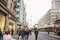 Tourists spending their time at Oxford Street, the most europe`s busiest shopping street in London, UK