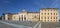 Tourists on the square in front of the Konstantinovsky Palace on the territory of the State Complex `Palace of Congresses` in th