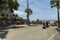 Tourists standing in line in order to take picture at famous tourist attraction Southernmost point. Key West. Florida.