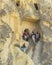 Tourists on the steps in goreme museum.