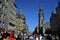 Tourists on the street of Edinburgh