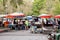 Tourists on street market Vernissage in Yerevan