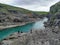 Tourists at Studlagil canyon in Iceland