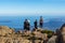 Tourists at the stunning summit of Mount Wellington overlooking Hobart and the south coast