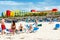 Tourists sunbathing at Varadero beach in Cuba