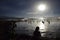 Tourists swim in a hot spring at sunrise in Eduardo Avaroa National Reserve in Uyuni, Bolivia.