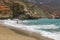 Tourists swimming in the sea, Agkali Beach, Folegandros Island, Greece