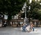 Tourists take a break in Plaza Bib Rambla, Granada, Andalusia, Spain, Espana