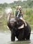 Tourists taking Elephant bath