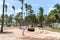 Tourists taking photos with the human drone during the buggy ride at Maracaipe