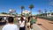Tourists taking photos and selfies at the famous Welcome To Las Vegas sign at the strip - LAS VEGAS, UNITED STATES -