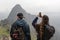 Tourists taking pictures inside corridors of Machu Pichuu