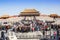Tourists to visit Beijing the Forbidden City in China