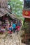 Tourists in traditional clothes in Catcat ethnic village