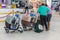 Tourists travel with their pets in airport checked in animal con