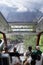 Tourists traveling on funicular Railway from interlaken to Harder Kulm